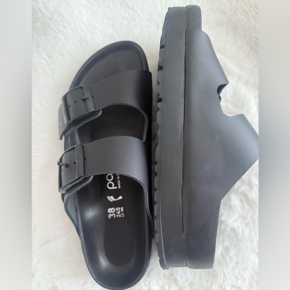 Papillio platform Black Slide Sandals